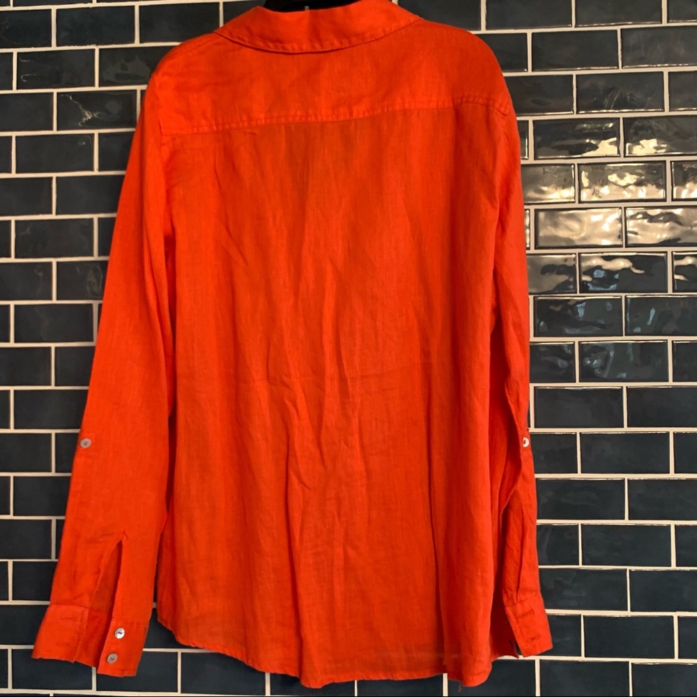 Orange button down - Picture 2 of 6
